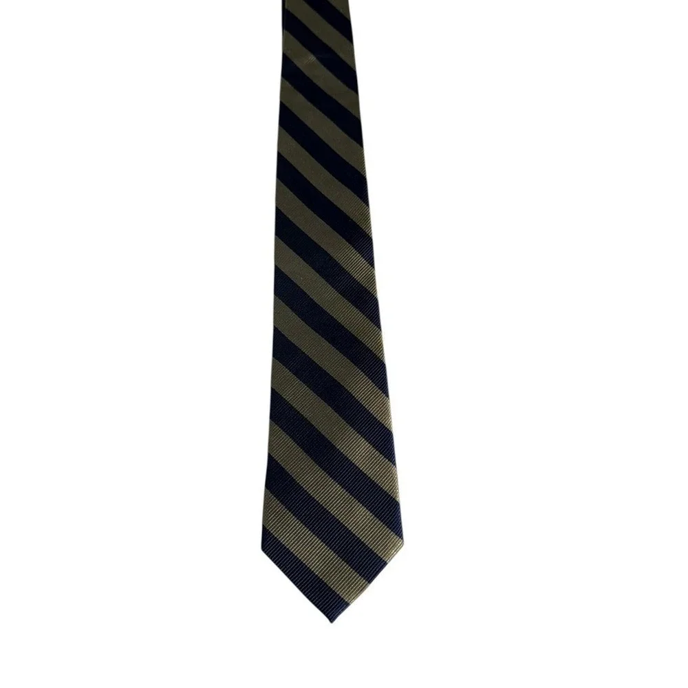 Smith & Logsdon‎ Mens Woven Tie Striped Blue Tan Preppy Academia New